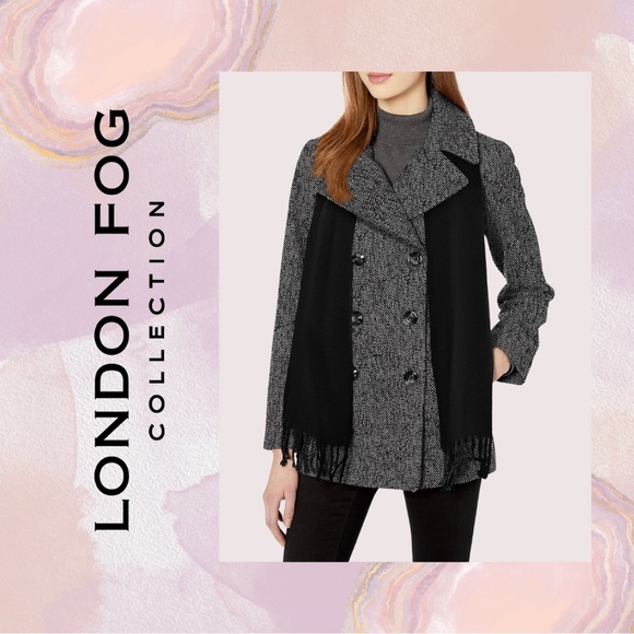 London Fog Jackets & Blazers - 🎀 Stylish & Cozy Women’s Double-Breasted Peacoat w/ Scarf 🎀